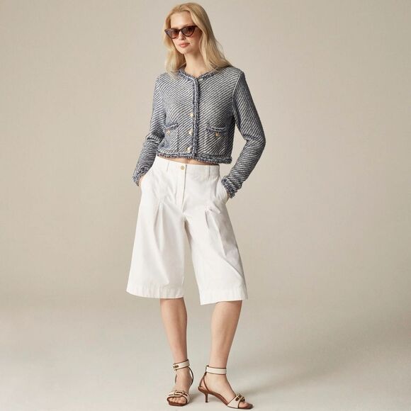 NWT J CREW Collection cropped lady jacket in textured cotton - Picture 2 of 9